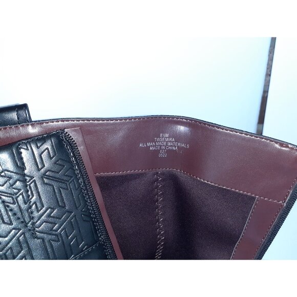 Tommy Hilfiger Womens Black Leather Knee-High Riding Boots Size 8.5 - Picture 10 of 13